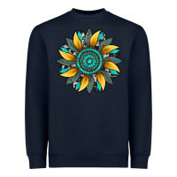 Navy sunflower gemstone leopard Heavyweight Sweatshirt - Artiststas