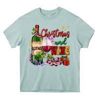 Christmas And Wine Heavy Core Tee | Teevron