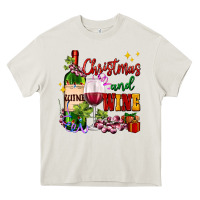 Cream Christmas and wine Heavy Core Tee - AdoDesignShop
