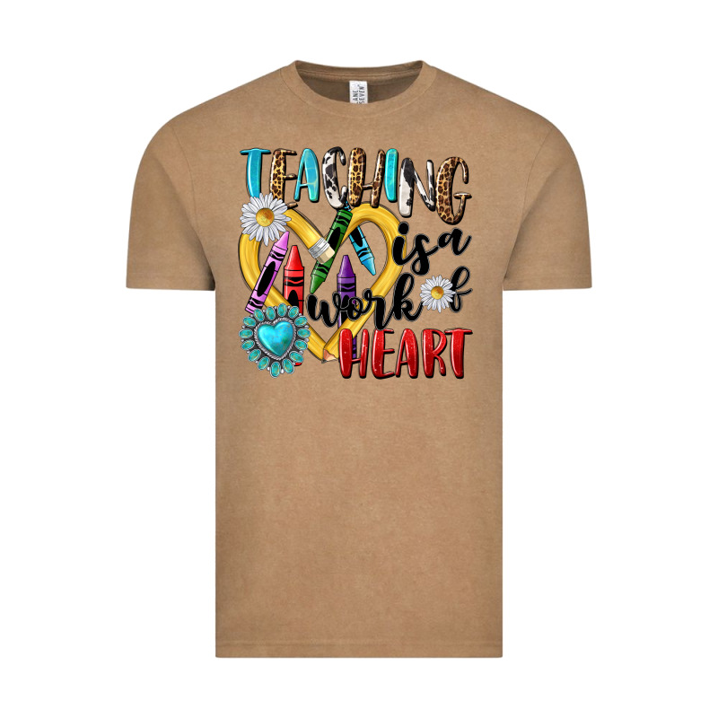 Teaching Is A Work Of Heart Vintage Tee by NancyCooperArtShop | Teevron