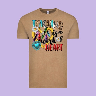 Teaching Is A Work Of Heart Vintage Tee Designed By Nancycooperartshop