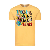 Vintage Mustard teaching is a work of heart Vintage Tee - NancyCooperArtShop