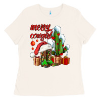 Bone merry cowgirl  boots and cactus with gifts Ladies Tee - AdoDesignShop