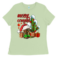 Matcha merry cowgirl  boots and cactus with gifts Ladies Tee - AdoDesignShop