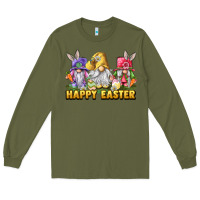 Army Green Happy Easter gnomies Long Sleeve Tee - LillyAllenDesigns