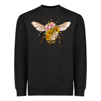 Black bee with flowers Heavyweight Sweatshirt - Artiststas