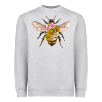Heather Grey bee with flowers Heavyweight Sweatshirt - Artiststas