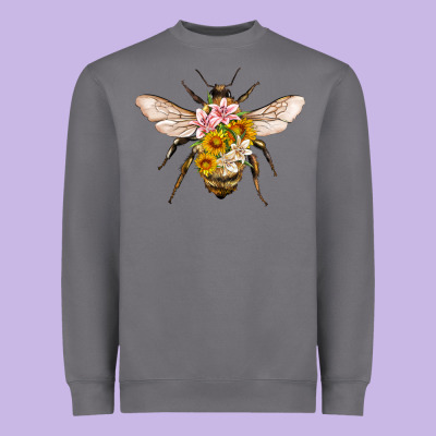 Bee With Flowers Heavyweight Sweatshirt Designed By Artiststas