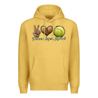Antique Gold peace love softball Premium Hoodie - JahusDesignShop