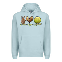Blue Mist peace love softball Premium Hoodie - JahusDesignShop
