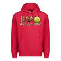 Cardinal peace love softball Premium Hoodie - JahusDesignShop