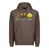 Coffee peace love softball Premium Hoodie - JahusDesignShop