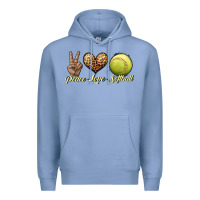 Colony Blue peace love softball Premium Hoodie - JahusDesignShop