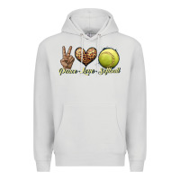 Dove Grey peace love softball Premium Hoodie - JahusDesignShop