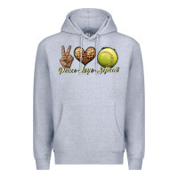 Heather Grey peace love softball Premium Hoodie - JahusDesignShop
