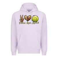 Lilac peace love softball Premium Hoodie - JahusDesignShop