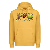 Mustard peace love softball Premium Hoodie - JahusDesignShop