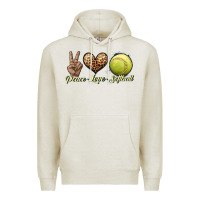 Oatmeal Heather peace love softball Premium Hoodie - JahusDesignShop