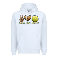 White peace love softball Premium Hoodie - JahusDesignShop