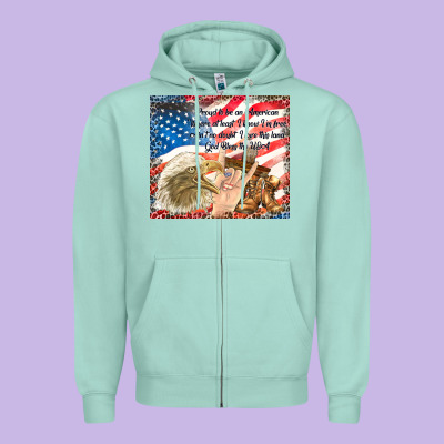 God Bless The Usa Zipper Hoodie Designed By Tumblerdesignbyshophia