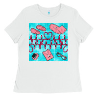 White nurse heart beat seamless pattern Ladies Tee - BundleAndBundleShop