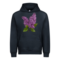 Navy Purple Lilac Flower Urban Hoodie - LillyAllenDesigns