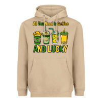 Mushroom All you need is coffee and lucky St. Patrick's Heavyweight Hoodie - HowdyJamesFarm