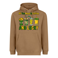 Toasted Coconut All you need is coffee and lucky St. Patrick's Heavyweight Hoodie - HowdyJamesFarm