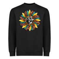 Black sunflower cowhide leopard Heavyweight Sweatshirt - Artiststas