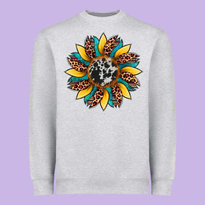 Sunflower Cowhide Leopard Heavyweight Sweatshirt Designed By Artiststas