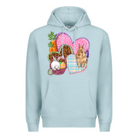Blue Mist Easter hearts Easter Day Premium Hoodie - HowdyJamesFarm