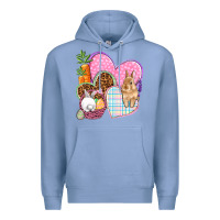 Colony Blue Easter hearts Easter Day Premium Hoodie - HowdyJamesFarm