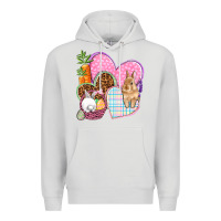 Dove Grey Easter hearts Easter Day Premium Hoodie - HowdyJamesFarm