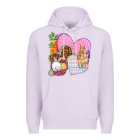 Lilac Easter hearts Easter Day Premium Hoodie - HowdyJamesFarm