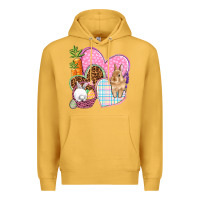 Mustard Easter hearts Easter Day Premium Hoodie - HowdyJamesFarm
