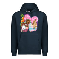 Navy Easter hearts Easter Day Premium Hoodie - HowdyJamesFarm