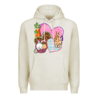 Oatmeal Heather Easter hearts Easter Day Premium Hoodie - HowdyJamesFarm