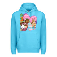 Ocean Blue Easter hearts Easter Day Premium Hoodie - HowdyJamesFarm