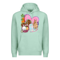 Seafoam Easter hearts Easter Day Premium Hoodie - HowdyJamesFarm