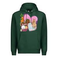 Sports Green Easter hearts Easter Day Premium Hoodie - HowdyJamesFarm