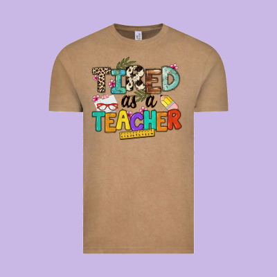 Tired As A Teacher Vintage Tee Designed By Nancycooperartshop