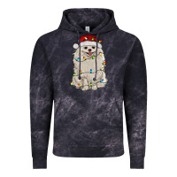Cloud Black white pomeranian with christmas lights Vintage Hoodie - RanaPortraitStore
