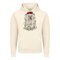 Vintage Artic white pomeranian with christmas lights Vintage Hoodie - RanaPortraitStore