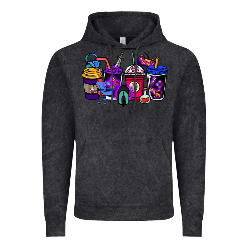 Gaming Coffee Cups Vintage Hoodie by NancyCooperArtShop | Teevron