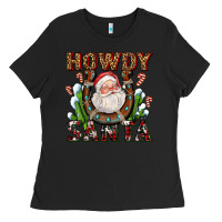 Black howdy santa Ladies Tee - AdoDesignShop