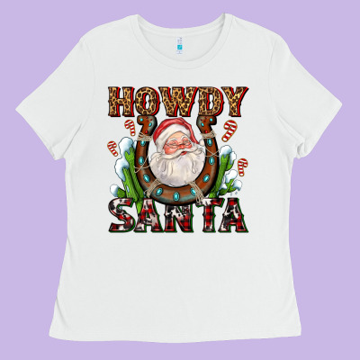 Howdy Santa Ladies Tee Designed By Adodesignshop