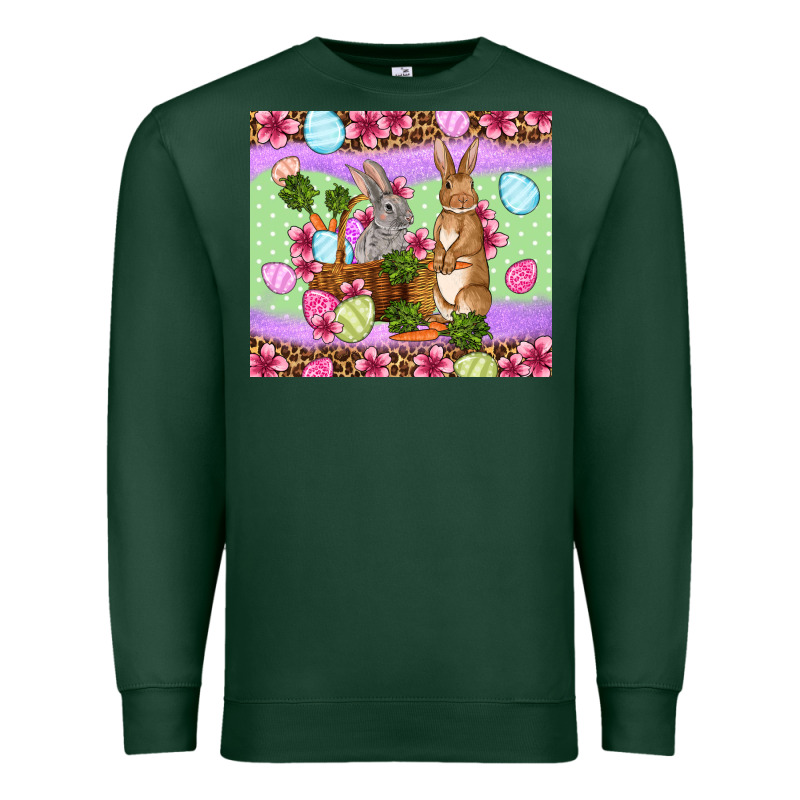 Easter Eggs Bunnys Basket Premium Sweatshirt by OliviaCreatesArt | Teevron