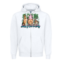 White Gnome bunny Happy Easter Day Zipper Hoodie - HowdyJamesFarm