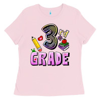 Bubblegum Pink Third Grade Ladies Tee - RanaPortraitStore