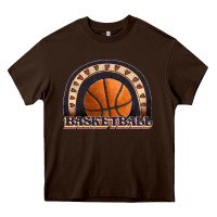 Chocolate Brown basketball rainbow Heavy Core Tee - JahusDesignShop